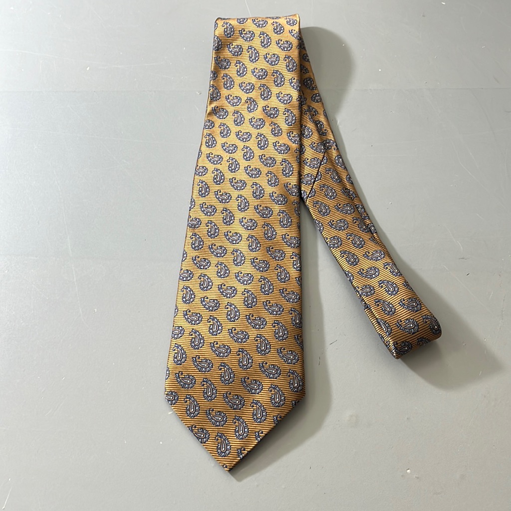 Joseph Feiss Silk Tie Mens Blue And Gold
